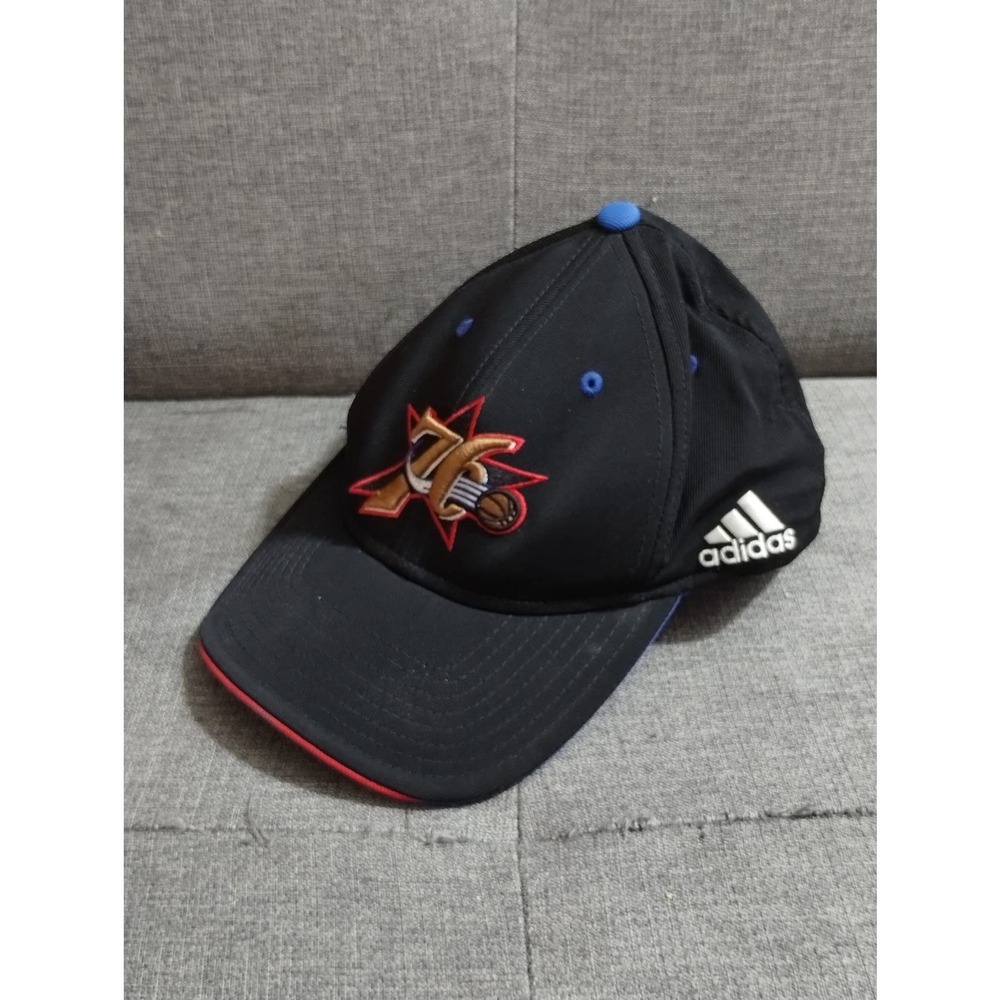 Philadelphia 76ers Adidas Baseball Hat Black NBA Basketball OSFA (hb2)